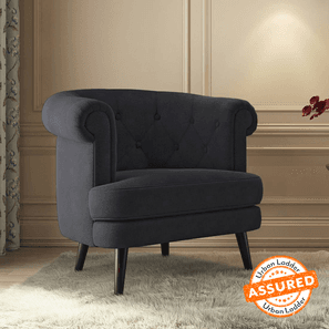 Bardot Lounge Chair In Space Grey Velvet Fabric